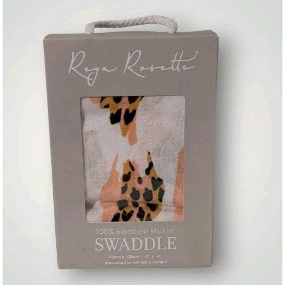 New Reya Rosette Baby Blanket Swaddle Bamboo Muslin Soft Wrap Cotton 47